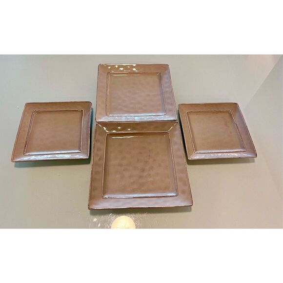 Pier 1 Martillo Fog Square 2 Dinner Plate & 2 Salad Plates NOS Set of 4 Disconti - Picture 3 of 10